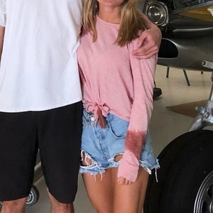 Pink Tie Dye Olivaceous Long Sleeve Top